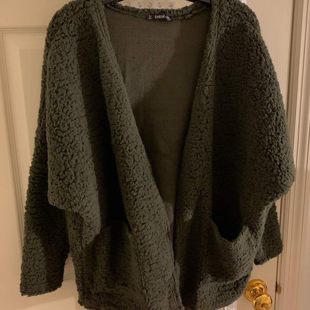 green teddy bear coat
